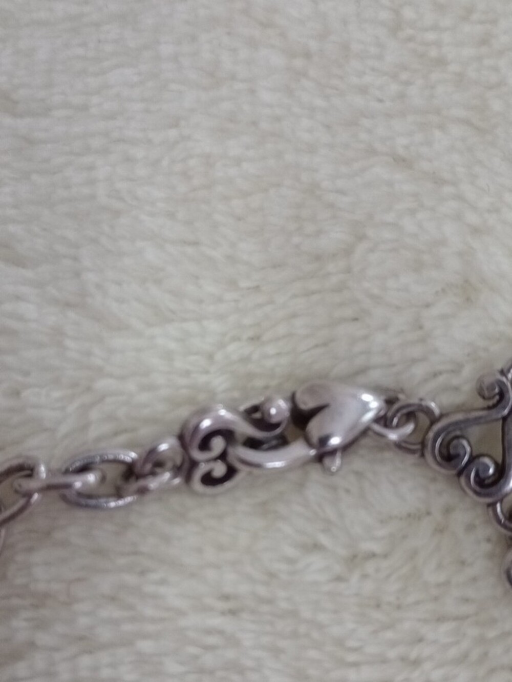 BRIGHTON Silver Heartcharms With Black Teardrops Bracelet - Picture 3 of 6